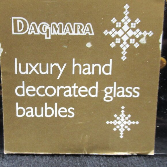 Dagmara 4 pc. Black and Gold Hand Decorated Glass Baubles Ornaments - Picture 6 of 6